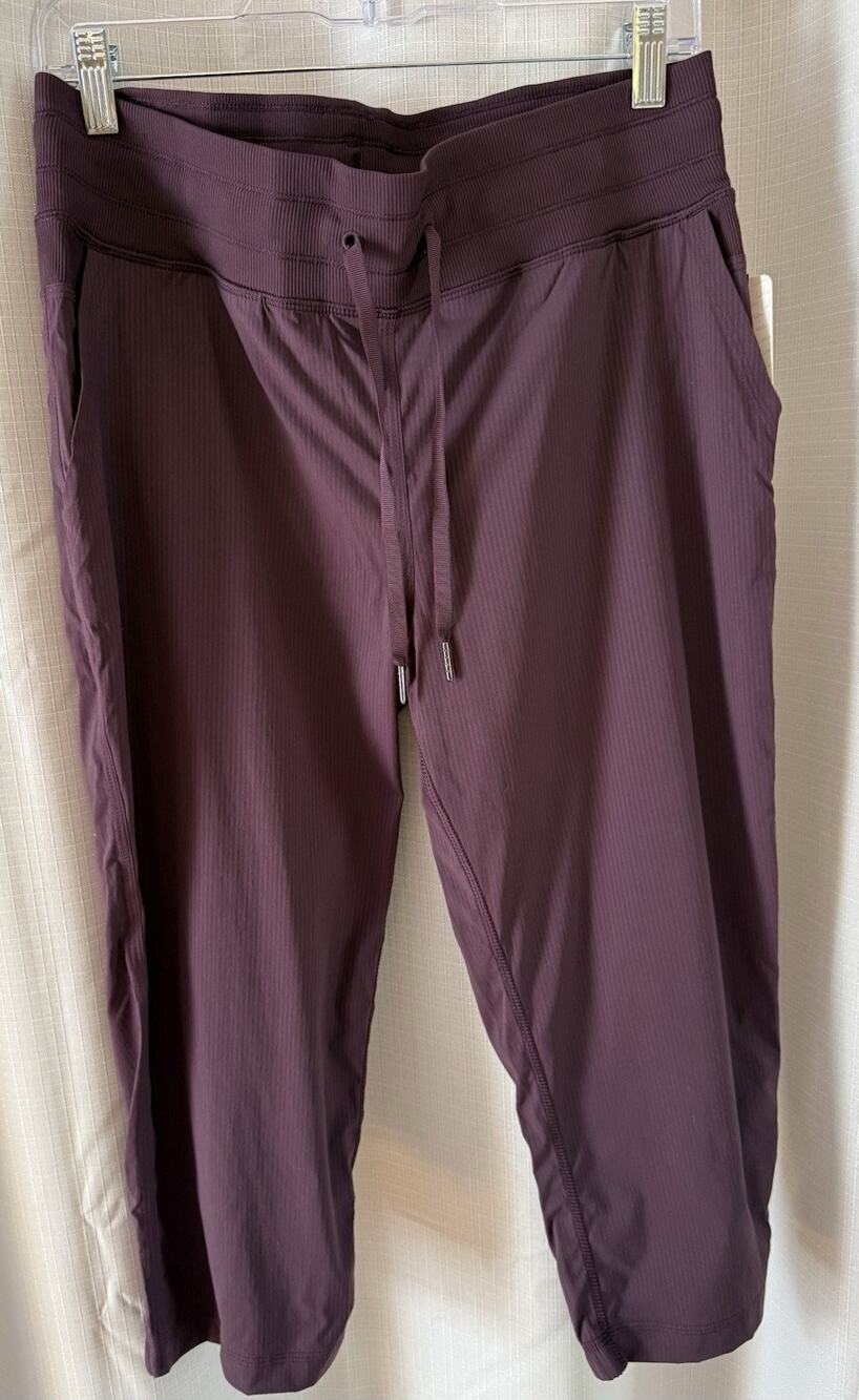 Lululemon Dance Studio Crop II Unlined-LW6ABYS-Sz8-NWT-Black Cherry
